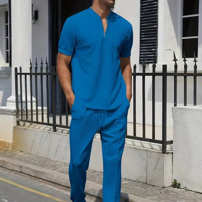 Urijah - Casual Waffle Polo Co-Ord Set | By Mason & Reed London