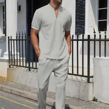 Urijah - Casual Waffle Polo Co-Ord Set | By Mason & Reed London