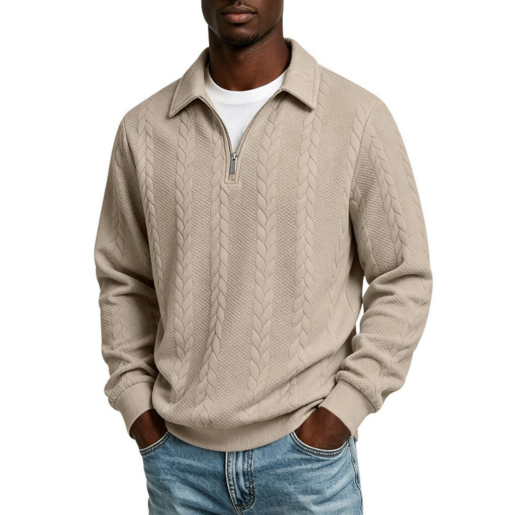 Juan - Jacquard Quarter-Zip Polo | By Mason & Reed London