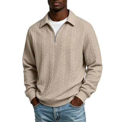 Juan - Jacquard Quarter-Zip Polo | By Mason & Reed London