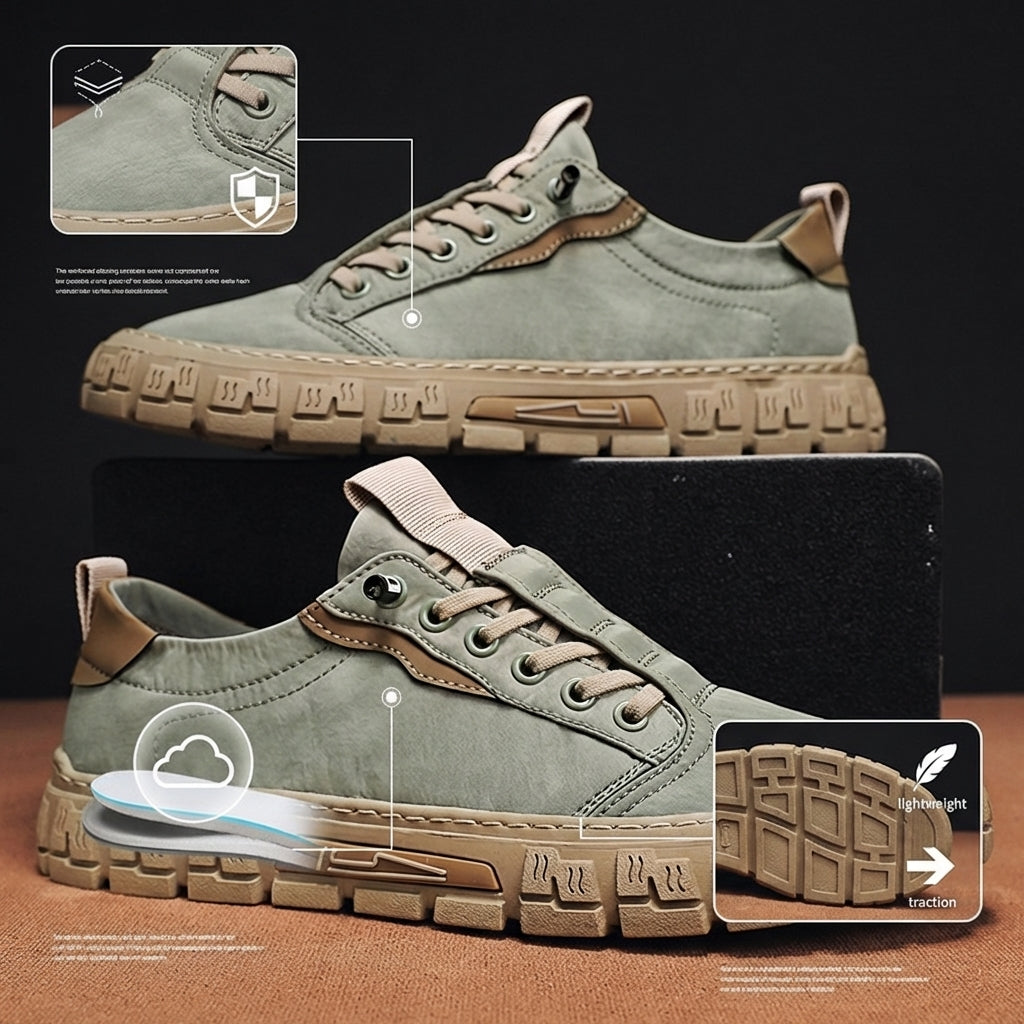 Reuben - Classic Everyday Lace-Up Sneakers | By Mason & Reed London