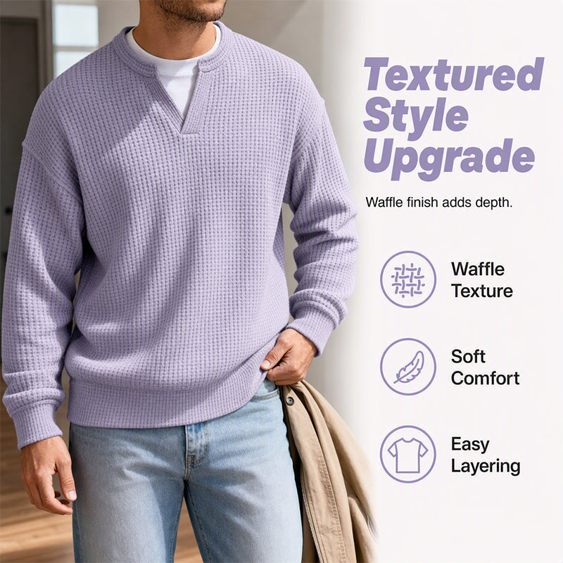 Alden - Refined Waffle Knit Pullover | By Mason & Reed London