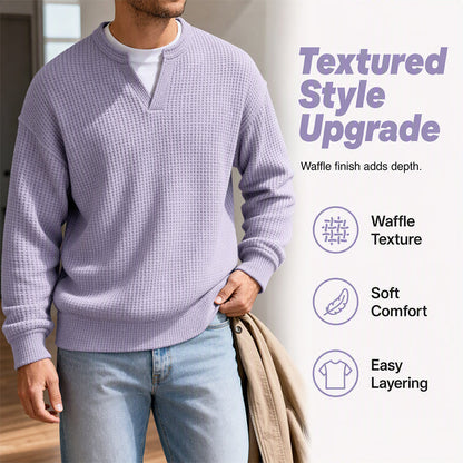 Alden - Refined Waffle Knit Pullover | By Mason & Reed London