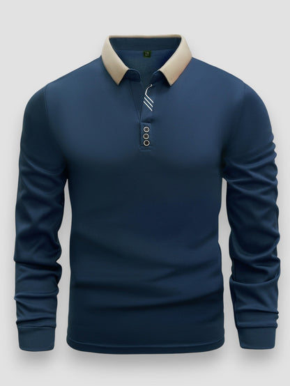 Caleb - Smart Casual Long Sleeve Polo | By Mason & Reed London