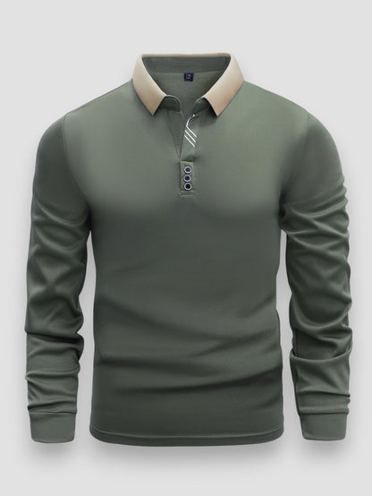 Caleb - Smart Casual Long Sleeve Polo | By Mason & Reed London